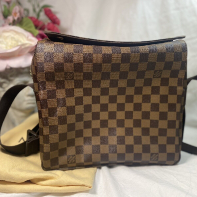 lv naviglio brown shoulder bag